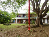 Walking up to the main house from our room in the backyard