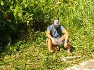 man down...he was actually just watching ants, but this picture looks  tragic