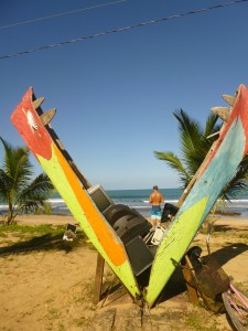 Some cool beach art work in Bocas