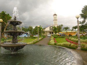 It was a cloudy day, but I swear there is a volcano there!