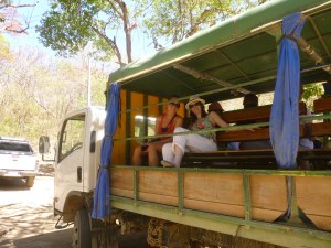 Colleen and I on the shuttle